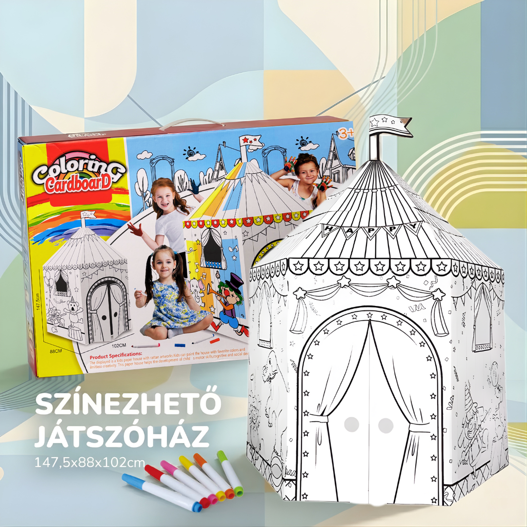 DIY színezhető játszóház kreatív karton játék gyerekeknek | Craftkocka