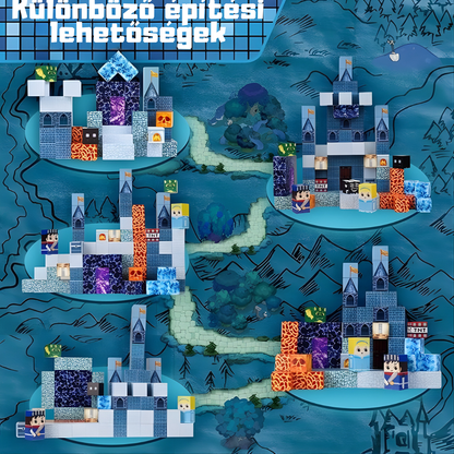 Kék Kastély -100db-mágneses építőkocka