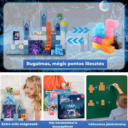 Kék Kastély -100db-mágneses építőkocka