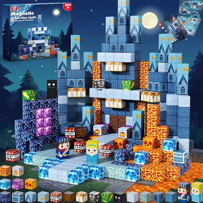 Kék Kastély -100db-mágneses építőkocka