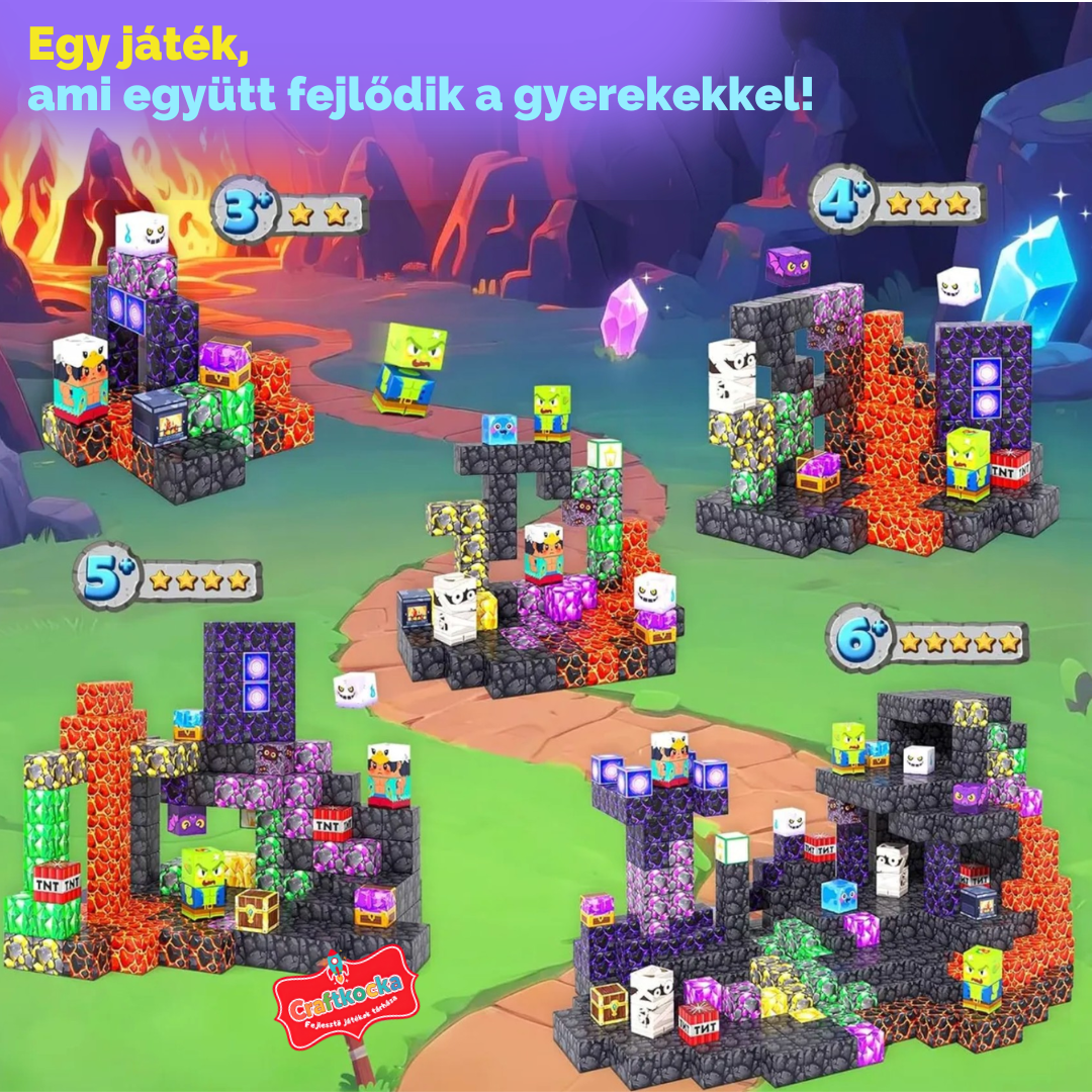 Kristály Barlang- 200db-mágneses építőkocka