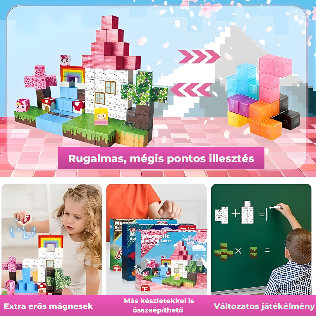 Unikornis Farm -100db-mágneses építőkocka