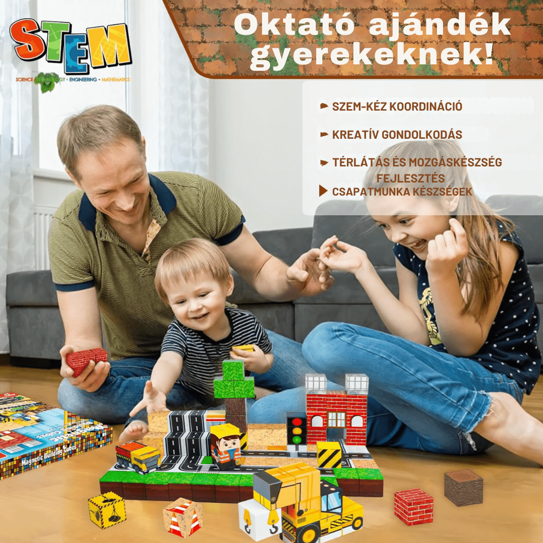 Építkezés - 138db - mágneses építőkocka