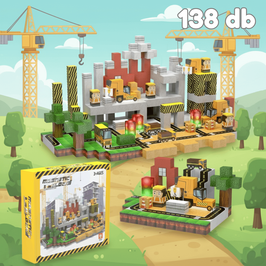 Építkezés - 138db - mágneses építőkocka