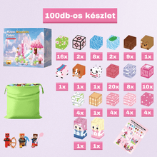 Tündérkert - 100db - mágneses építőkocka +3db Figura