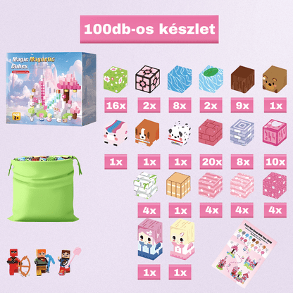 Tündérkert - 100db - mágneses építőkocka +3db Figura