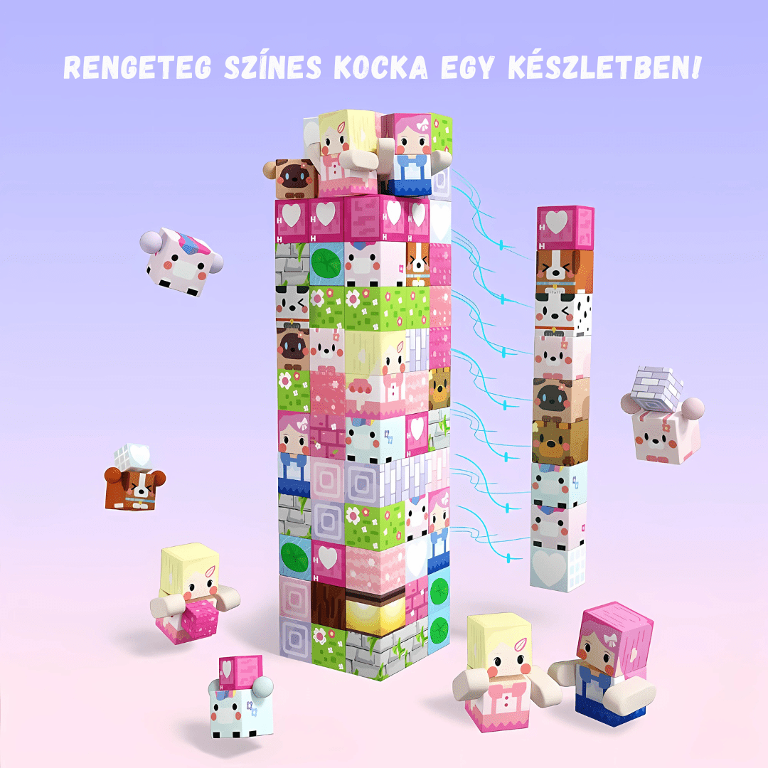 Tündérkert - 100db - mágneses építőkocka +3db Figura