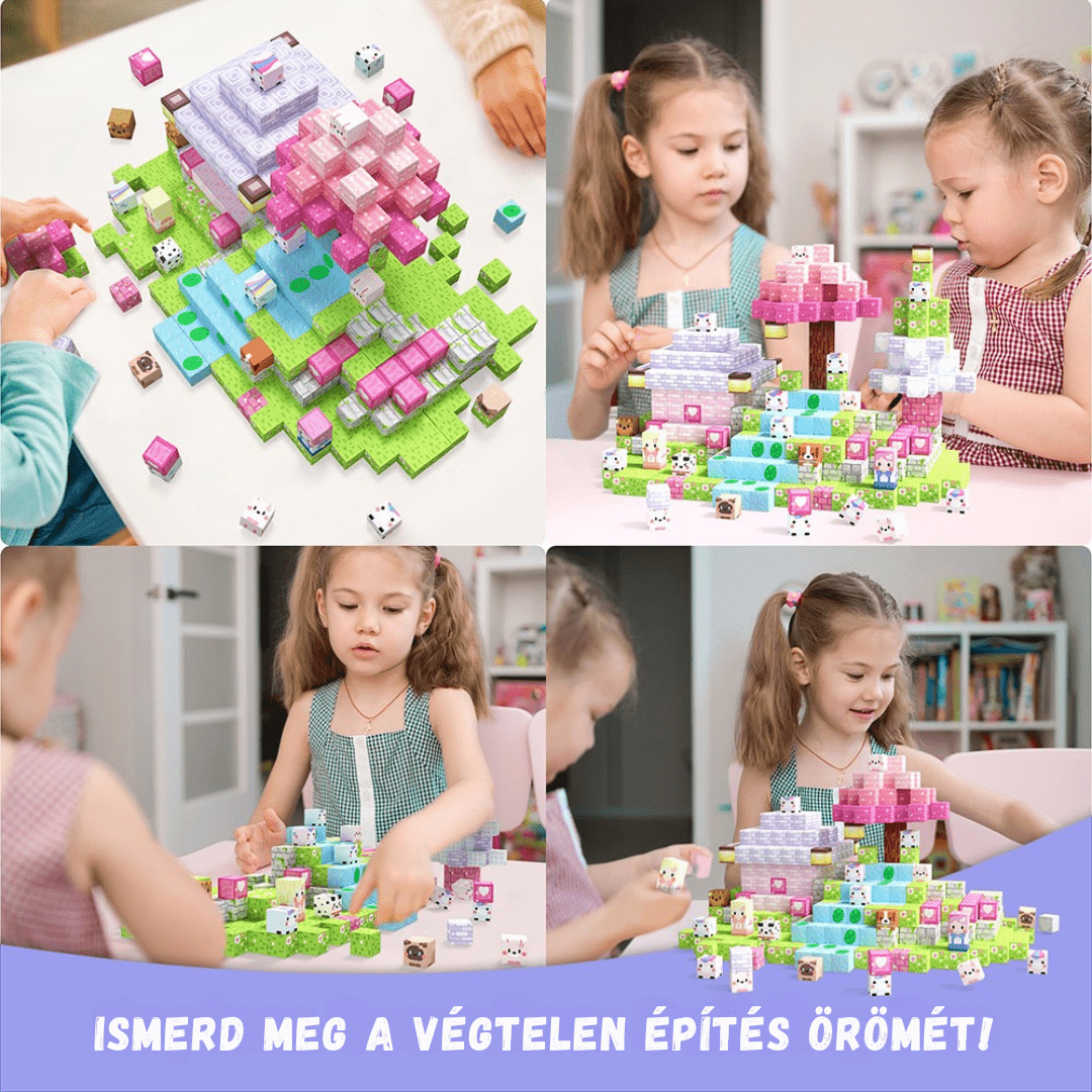 Tündérkert - 100db - mágneses építőkocka +3db Figura