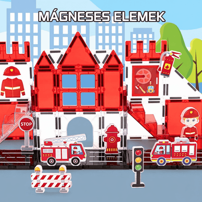 Tűzoltóság - 48 db - mágneses építőelem